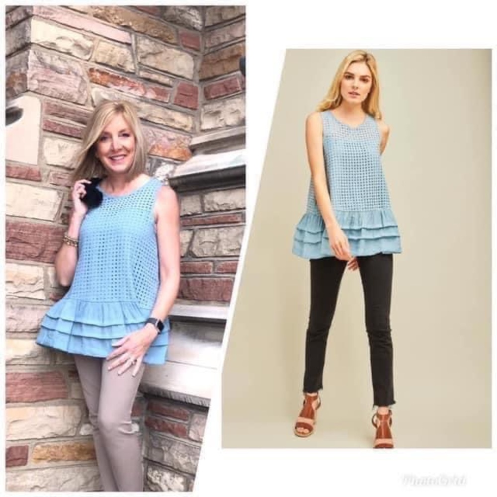 Perforated Ruffle Tank